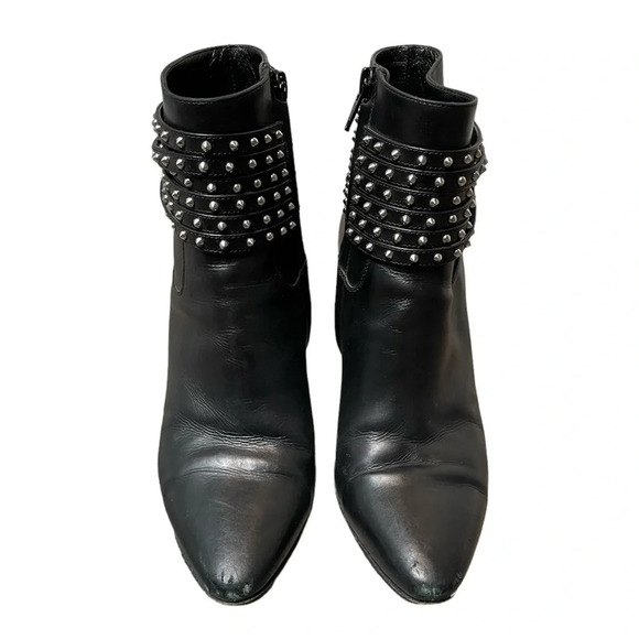 Saint Laurent YSL French 85 Studded Ankle Booties Size EU 37 US 7 Calfskin Boots - Picture 4 of 14